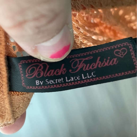 Black Fuchsia Terracotta Lace Full-Coverage Bra with Adjustable Straps size L - Picture 2 of 5